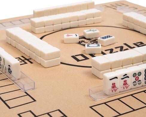 drizzle Pink 24mm Travel Mahjong Game Set Mini Duck - 0.9" Portable 144 Tiles - 4Pcs Racks Melamine Material Mah-Jong Family Leisure Time 2.76 Pounds - 旅行麻将 in Saudi Arabia