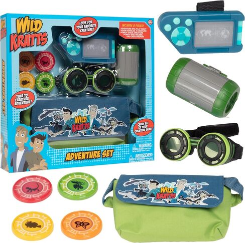 مجموعة لعب Wild Kratts Adventure - مجموعة مكونة من 8 قطع تشتمل على نظارات واقية وكبسولة مخلوق و4 أقراص طاقة والمزيد، وإكسسوارات اللعب التظاهري والأزياء التنكرية، وألعاب مرخصة رسميًا للأطفال، وهدية للأطفال in Saudi Arabia