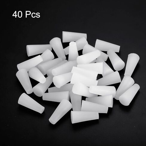 MECCANIXITY Silicone Rubber Tapered Plug 4mm to 8mm Solid White for Powder Coating, Painting, Anodizing, Plating, Sandblasting, Laboratory Use 40 Pieces in Saudi Arabia