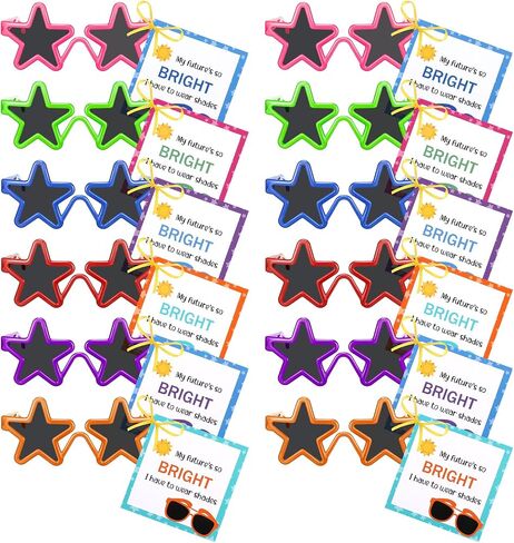 Kids Neon Sunglasses for Kids End of the Year Present for Students Sunglasses Set with Blessing Card for Kindergarten Graduation Party Supplies Beach Pool Party Goody Bag Favors (Novel, 96 Pcs) in Saudi Arabia