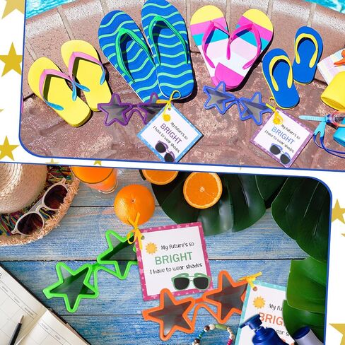 Kids Neon Sunglasses for Kids End of the Year Present for Students Sunglasses Set with Blessing Card for Kindergarten Graduation Party Supplies Beach Pool Party Goody Bag Favors (Novel, 96 Pcs) in Saudi Arabia