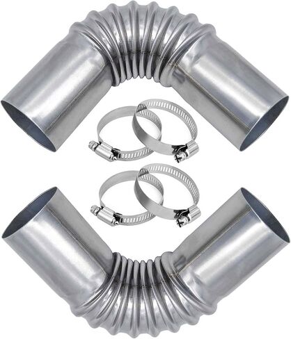 QISF 2 قطعة خرطوم عادم من الفولاذ المقاوم للصدأ 25 مم غطاء مقاوم للرياح سخان مياه غاز الهواء الديزل سخان التوقف أنبوب العادم موصل الكوع لسخان قارب الديزل in Kuwait