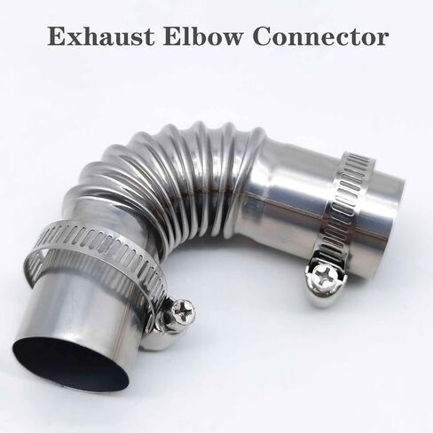 QISF 2 قطعة خرطوم عادم من الفولاذ المقاوم للصدأ 25 مم غطاء مقاوم للرياح سخان مياه غاز الهواء الديزل سخان التوقف أنبوب العادم موصل الكوع لسخان قارب الديزل in Kuwait