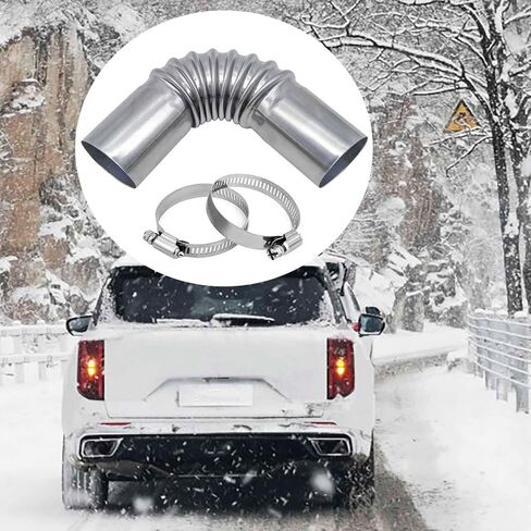 QISF 2 قطعة خرطوم عادم من الفولاذ المقاوم للصدأ 25 مم غطاء مقاوم للرياح سخان مياه غاز الهواء الديزل سخان التوقف أنبوب العادم موصل الكوع لسخان قارب الديزل in Kuwait