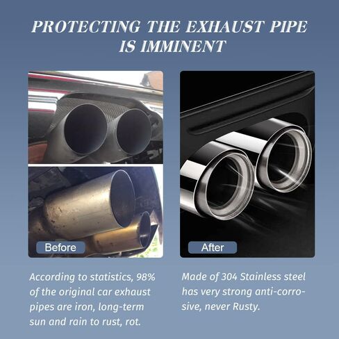 KEDAKEJI 2PCS 2.5"Inlet Blue Burnt Exhaust Tip 2.5"Inlet 3.5"Outlet 7.75"Long Weld On Exhaust Tailpipe with 304 Stainless Steel Single Slant Cut in Kuwait