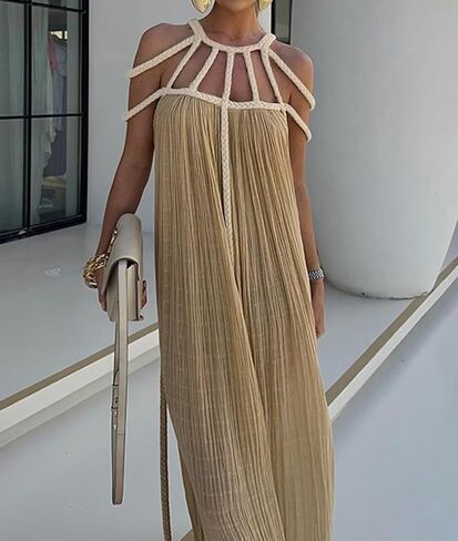 Women's Sexy Spaghetti Strap Backless Maxi Dress Bodycon Summer Party Cocktail Formal Halter Long Dress Party in Saudi Arabia