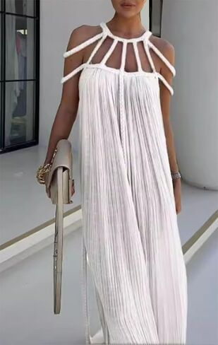 Women's Sexy Spaghetti Strap Backless Maxi Dress Bodycon Summer Party Cocktail Formal Halter Long Dress Party in Saudi Arabia
