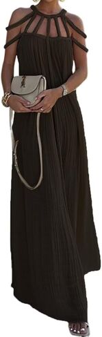 Women's Sexy Spaghetti Strap Backless Maxi Dress Bodycon Summer Party Cocktail Formal Halter Long Dress Party in Saudi Arabia