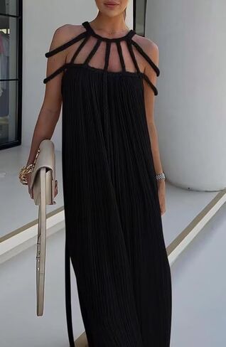 Women's Sexy Spaghetti Strap Backless Maxi Dress Bodycon Summer Party Cocktail Formal Halter Long Dress Party in Saudi Arabia
