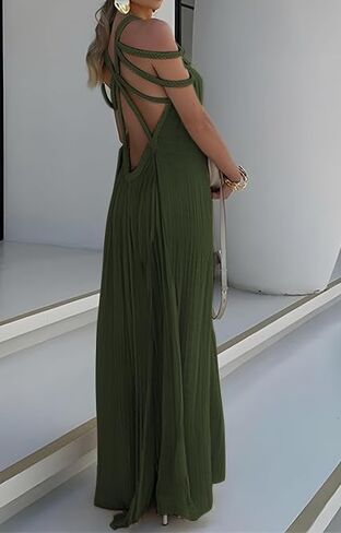 Women's Sexy Spaghetti Strap Backless Maxi Dress Bodycon Summer Party Cocktail Formal Halter Long Dress Party in Saudi Arabia