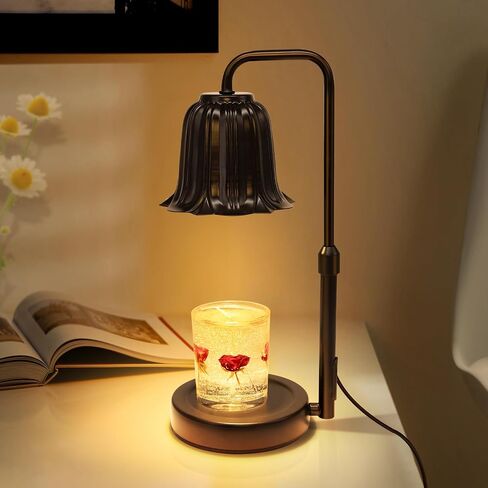 Candle Warmer Lamp with Timer: Electric Candle Lamp with Adjustable Height - Heat Candle Wax Melts Warmer with 2 Bulbs Dimmer for Home Bedroom Decor, Warm Gifts for Men Women in Saudi Arabia