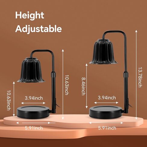Candle Warmer Lamp with Timer: Electric Candle Lamp with Adjustable Height - Heat Candle Wax Melts Warmer with 2 Bulbs Dimmer for Home Bedroom Decor, Warm Gifts for Men Women in Saudi Arabia