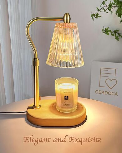 Ceadoca-شمعة أكثر دفئًا مع ارتفاع قابل للتعديل، مصباح شمعة أكثر دفئًا مع مؤقت وخافت، مصباح شمعة مع لمبات 2 * 50 وات لديكور المنزل، شموع معطرة تذوب الشمع، سخان شمعة كهربائي in Kuwait