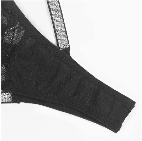 Meshal Sexy G-string Thongs for Women Glitter Straps Lace Texture Super-Soft Comfortable Fashionable Colors 4Pack in Saudi Arabia