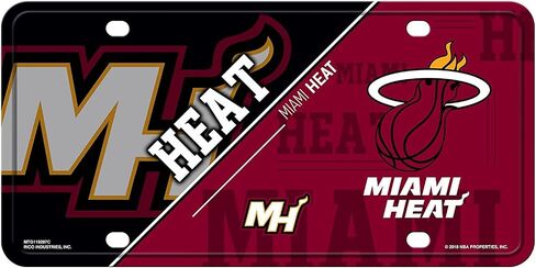 Rico Industries NBA Miami Heat Split Metal Auto Tag 8.5" x 11" - Great for Truck/Car/SUV in Saudi Arabia