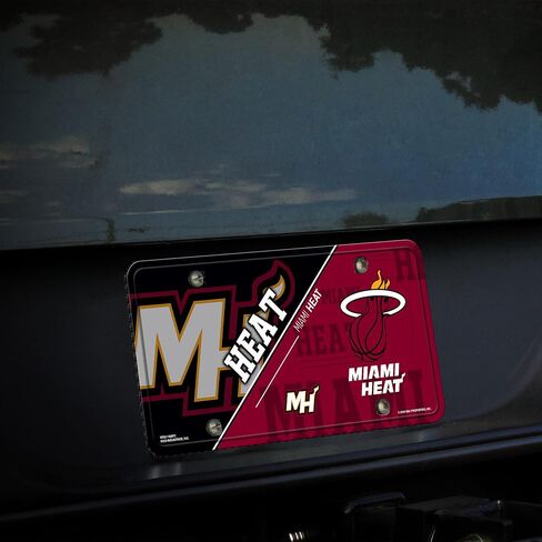 Rico Industries NBA Miami Heat Split Metal Auto Tag 8.5" x 11" - Great for Truck/Car/SUV in Saudi Arabia