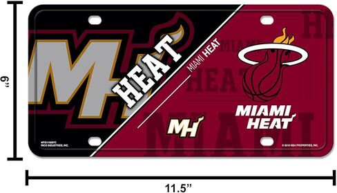 Rico Industries NBA Miami Heat Split Metal Auto Tag 8.5" x 11" - Great for Truck/Car/SUV in Saudi Arabia