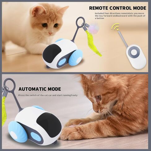 Remote Control Cat Toy for Indoor Interactive Turbo Tail 2.0 Cat Toy Automatic Moving Eemote Mouse Smart Electric Teazys Cat Toy Mobile Car Toy in Saudi Arabia