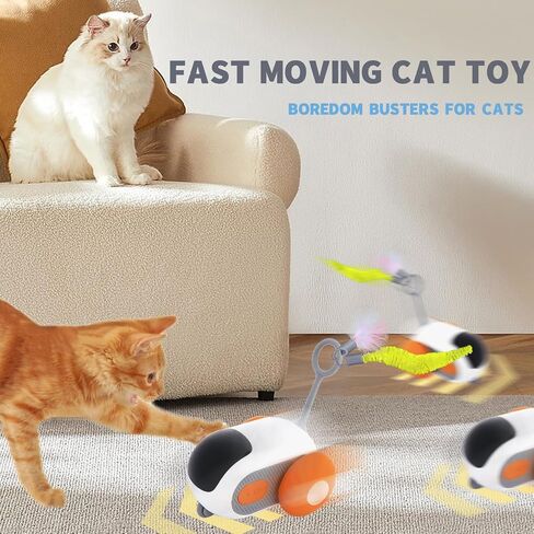 Remote Control Cat Toy for Indoor Interactive Turbo Tail 2.0 Cat Toy Automatic Moving Eemote Mouse Smart Electric Teazys Cat Toy Mobile Car Toy in Saudi Arabia