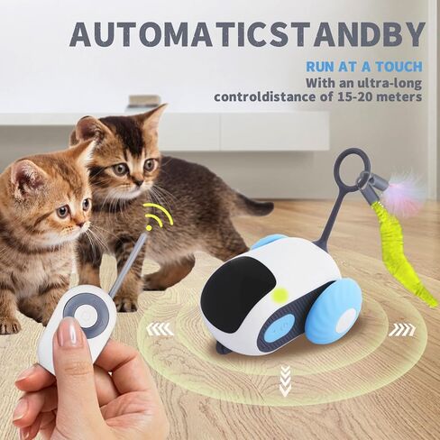 Remote Control Cat Toy for Indoor Interactive Turbo Tail 2.0 Cat Toy Automatic Moving Eemote Mouse Smart Electric Teazys Cat Toy Mobile Car Toy in Saudi Arabia