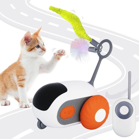 Remote Control Cat Toy for Indoor Interactive Turbo Tail 2.0 Cat Toy Automatic Moving Eemote Mouse Smart Electric Teazys Cat Toy Mobile Car Toy in Saudi Arabia