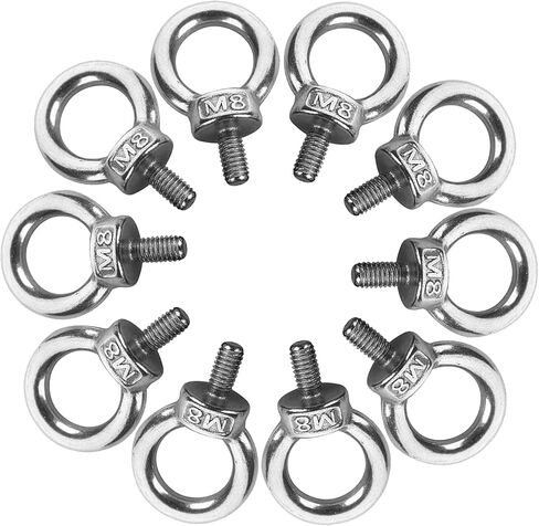 10Pcs 304 Stainless Steel M6 Male Thread Machinery Shoulder Lifting Ring Eye Bolt in Saudi Arabia