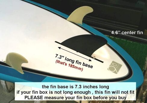 US Box Center fin Safety Flex Soft 4.6 بوصة لـ River SUP/Longboard/airSUP/saruSURF - أسود in Saudi Arabia