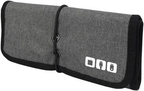Travel Cable Organizer Bag Multifunctional Large Capacity Portable Foldable Digital Storage Bag for Power Bank,Hard Drives,Cables,Charger,Phone,Earphone (Black) in Saudi Arabia
