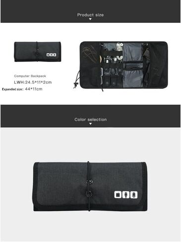 Travel Cable Organizer Bag Multifunctional Large Capacity Portable Foldable Digital Storage Bag for Power Bank,Hard Drives,Cables,Charger,Phone,Earphone (Black) in Saudi Arabia