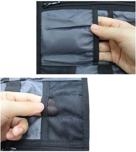 Travel Cable Organizer Bag Multifunctional Large Capacity Portable Foldable Digital Storage Bag for Power Bank,Hard Drives,Cables,Charger,Phone,Earphone (Black) in Saudi Arabia