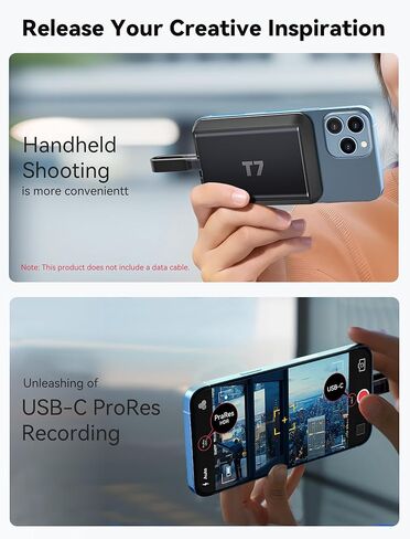 Magnetic Hard Drive Silicone Case for Samsung SSD T7 Compatible with Magsafe for iPhone 15 Pro Max ProRes Recording - Black in Kuwait