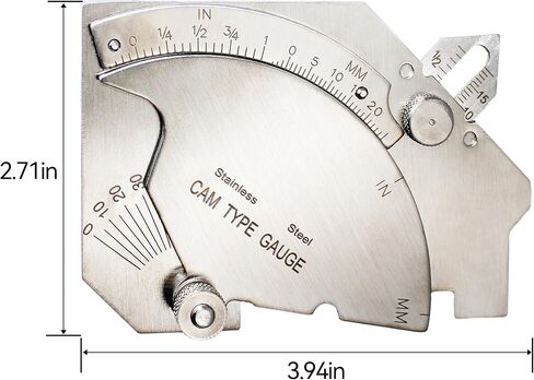 HFS(R) Bridge Cam Gauge Test Ulnar Welding Inspection Gage C-50 Stainless Steel in Saudi Arabia