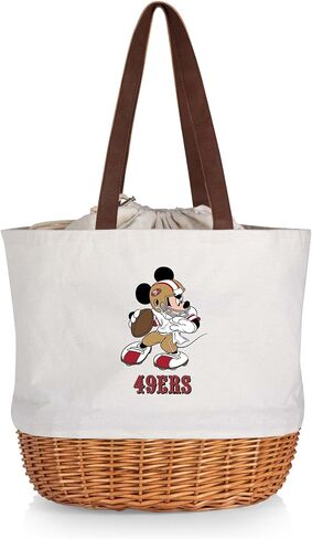 PICNIC TIME NFL Mickey Coronado Canvas and Willow Basket Tote in Saudi Arabia