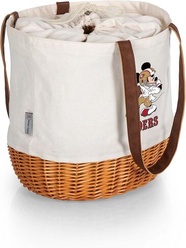 PICNIC TIME NFL Mickey Coronado Canvas and Willow Basket Tote in Saudi Arabia