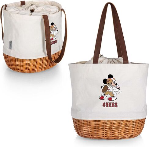 PICNIC TIME NFL Mickey Coronado Canvas and Willow Basket Tote in Saudi Arabia