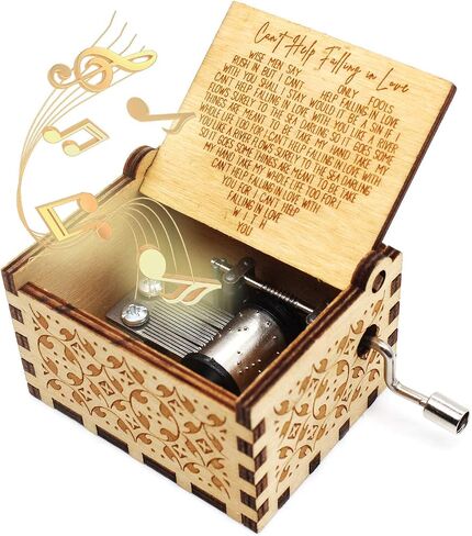 ukebobo Wooden Music Box - Can’t Help Falling in Love Music Box,for The Lover Or Boyfriend,Valentine’s Day Gifts, Birthday Gifts, 1 Set in Saudi Arabia