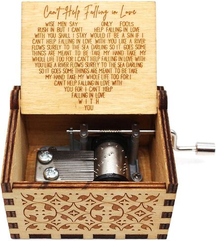 ukebobo Wooden Music Box - Can’t Help Falling in Love Music Box,for The Lover Or Boyfriend,Valentine’s Day Gifts, Birthday Gifts, 1 Set in Saudi Arabia