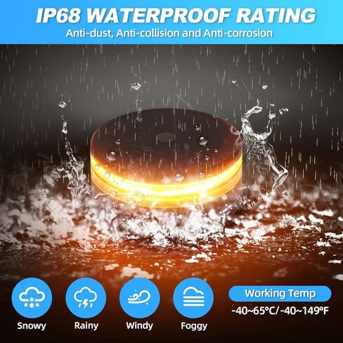 SUPAREE أضواء ستروب LED للشاحنات - أضواء ستروب العنبر اللاسلكية للتحكم عن بعد ضوء بيكون مع مغناطيسي قوي من منارة العنبر ضوء ستروب IP68 مقاوم للماء لبناء قارب سنووبلو سيارة in Kuwait