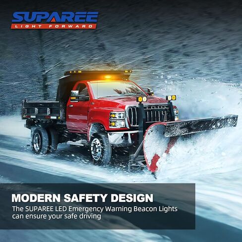 SUPAREE أضواء ستروب LED للشاحنات - أضواء ستروب العنبر اللاسلكية للتحكم عن بعد ضوء بيكون مع مغناطيسي قوي من منارة العنبر ضوء ستروب IP68 مقاوم للماء لبناء قارب سنووبلو سيارة in Kuwait