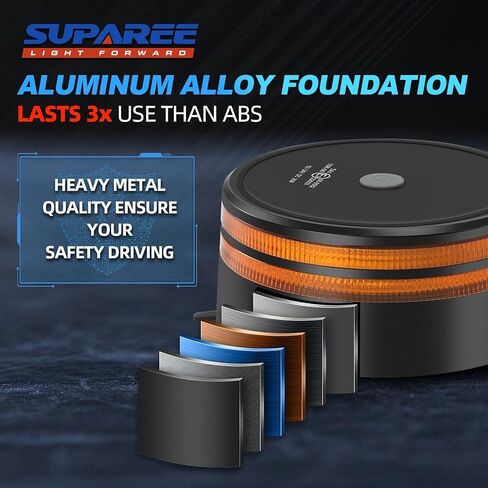 SUPAREE أضواء ستروب LED للشاحنات - أضواء ستروب العنبر اللاسلكية للتحكم عن بعد ضوء بيكون مع مغناطيسي قوي من منارة العنبر ضوء ستروب IP68 مقاوم للماء لبناء قارب سنووبلو سيارة in Kuwait