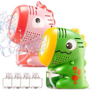 SYNCFUN 2 جهاز كمبيوتر شخصى آلات فقاعات الديناصورات للأطفال الصغار، آلات فقاعات صغيرة يونيكورن مع حل فقاعات للأطفال، الأطفال الصغار، هدايا الحفلات الصيفية في الهواء الطلق، هدية عيد ميلاد عيد الفصح للأطفال in Kuwait