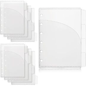 8 pcs A7 Planner Inserts Binder Dividers with Pocket A7 Binder Pockets 6-Ring Cash Envelopes, Mini Budgeting Binders Dividers, 2 Layer Frosted Pp Sheet Protectors Organize Photos Cards Bills in Kuwait