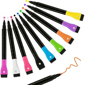 Signsxcel Magnetic 9 Colors Liquid Markers for LED Note Board,Compatible with LED Drawing Board, Windows, Blackboard, Glass,Neon Erasable Markers, Fluorescent Wet or Dry Erase Markers Fine Tip in Saudi Arabia