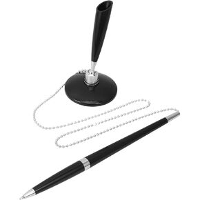 قلم حبر جاف ثابت من Yardwe Desk مع سلسلة قلم توقيع سطح المكتب الأسود للاستخدام في الفنادق والمكاتب للاستقبال والبنك in Kuwait