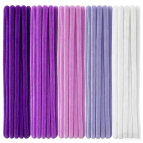 100 Pcs Purple Pipe Cleaners 12 Inch x 6 mm Chenille Stems Purple Series Assorted Fluffy Pipe Cleaners for DIY Crafts, Handicrafts (4 Colors) in Kuwait