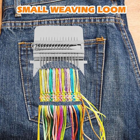 Mellisore Mini Darning Mushroom Loom Kit, 14 Hooks Weaving Tool with 14 Large-Eye Needles & 50 Colors Thread for DIY Sock, Jeans Mending and Handcraft Repair in Saudi Arabia