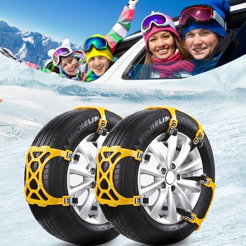 6 Packs Anti Slip Tire Chains for Honda HR-V 2026, Emergency Use in Snow, Ice, Sand and Mud, Rubber,Snow Chains,Winter Snow Grip in Saudi Arabia