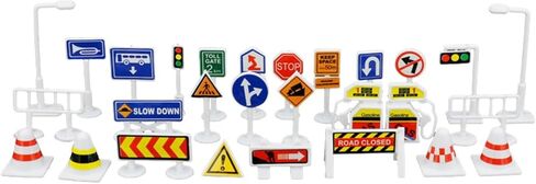 28pcs 1:64 Scale Playset, Miniature Traffic Signs, Layout for DIY Projects, C in Saudi Arabia