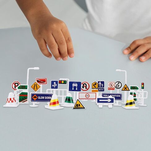28pcs 1:64 Scale Playset, Miniature Traffic Signs, Layout for DIY Projects, C in Saudi Arabia