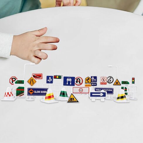 28pcs 1:64 Scale Playset, Miniature Traffic Signs, Layout for DIY Projects, C in Saudi Arabia
